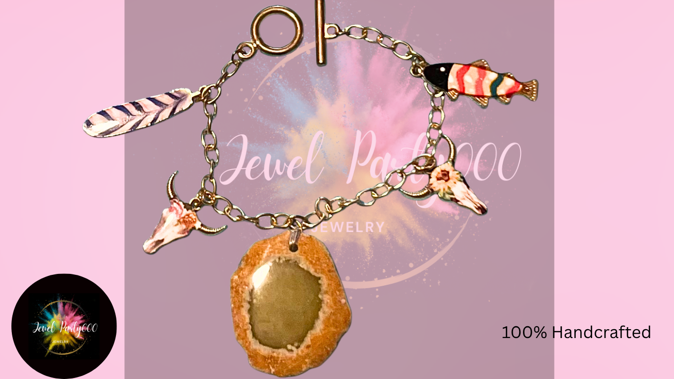 Jewelkins Bracelet – Small Agate & Charm Bracelet