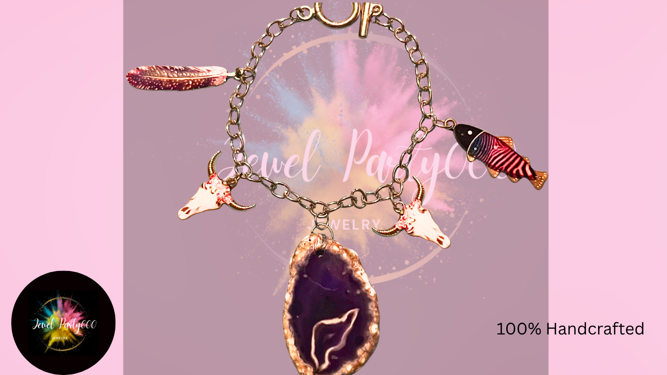 Jewelkins Bracelet – Small Agate & Charm Bracelet