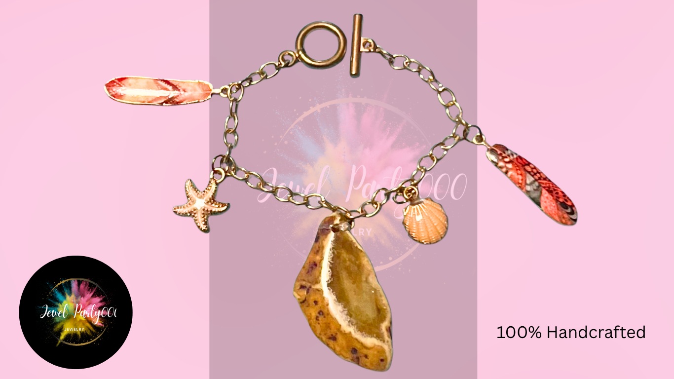 Jewelkins Bracelet – Small Agate & Charm Bracelet